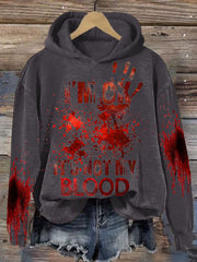 Women's 3D Letter Printed Loose Pullover Hoodie