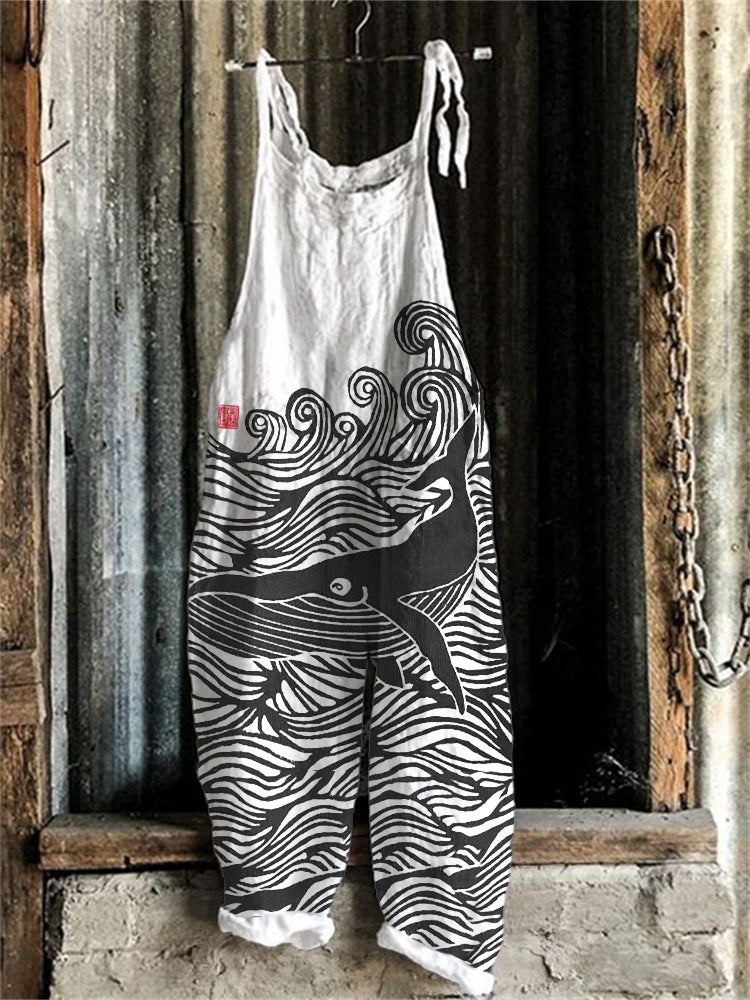 Vintage Animal Print Women's Suspender Romper
