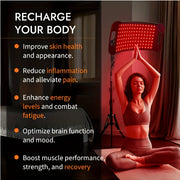 Red Light Therapy Lamp with Stand – 660 nm Red Light and 850 nm Infrared for Face and Body