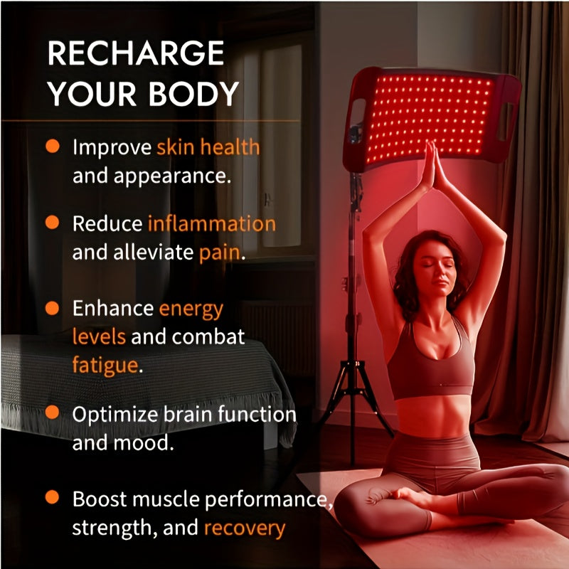 Red Light Therapy Lamp with Stand – 660 nm Red Light and 850 nm Infrared for Face and Body