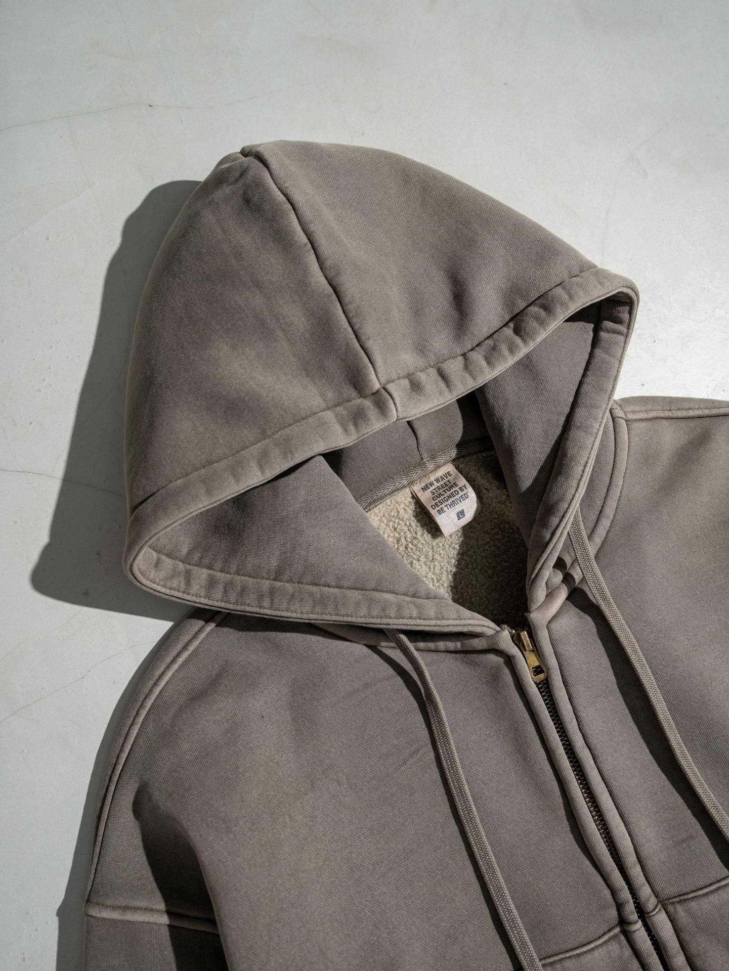 Retro Color Block Zip Hooded Sweater