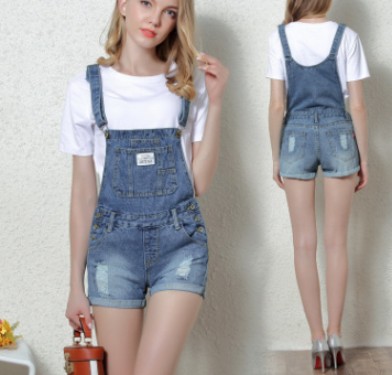 Chic Women's Denim Short Overalls