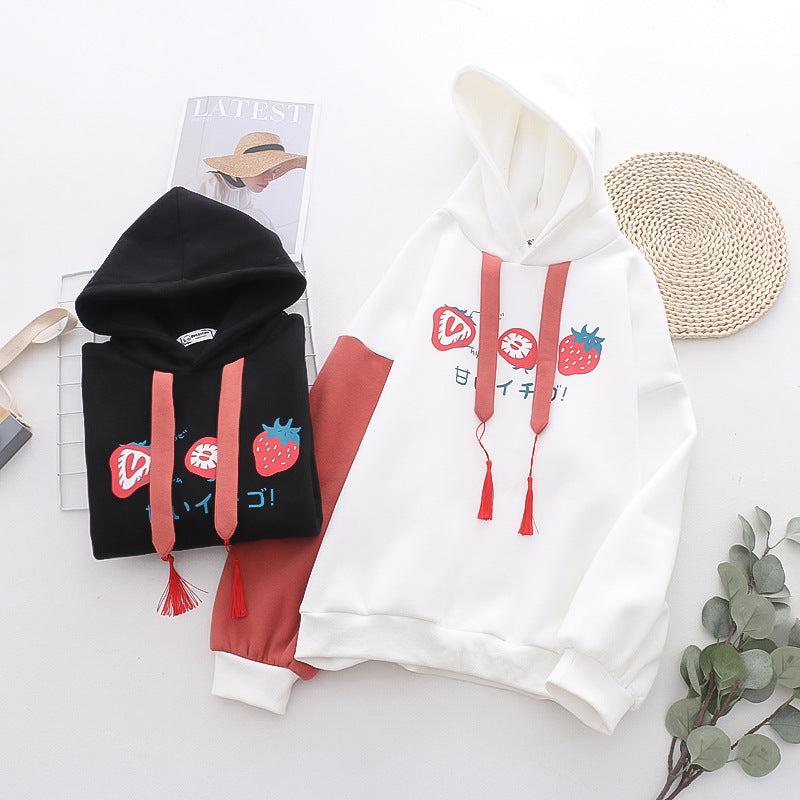 Plush Tassel Hooded Pullover Cozy Thick Sweater