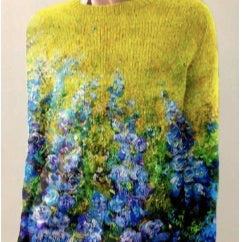 Women's 3D Digital Print Crewneck Sweater