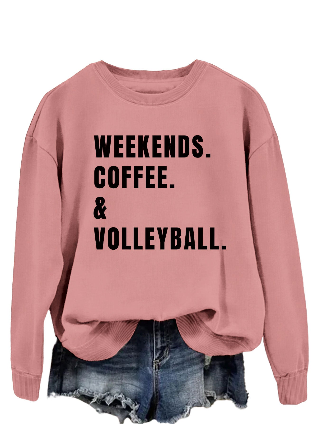 Women's Cozy Round Neck Long Sleeve Loose Sweatshirt