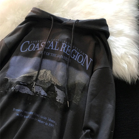 Cute Cartoon Drop-Shoulder Women's Hooded Sweater