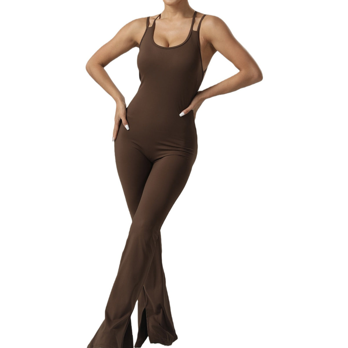 European And American Tight Yoga Jumpsuit Women's Cross Beauty Back Casual