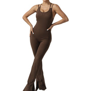 European And American Tight Yoga Jumpsuit Women's Cross Beauty Back Casual