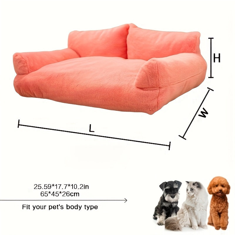 Extra Large All-season Warm Dog Bed & Cat Bed - Thickened Plush Pet Sofa Bed With Soft Cushioned Surface, Spacious Indoor Dog Cage Mat For Large Breeds, Cozy Durable Pet Bed For Dogs And Cats,