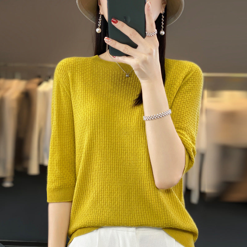 New Worsted Wool Front Line Ready-made Garments Round Neck