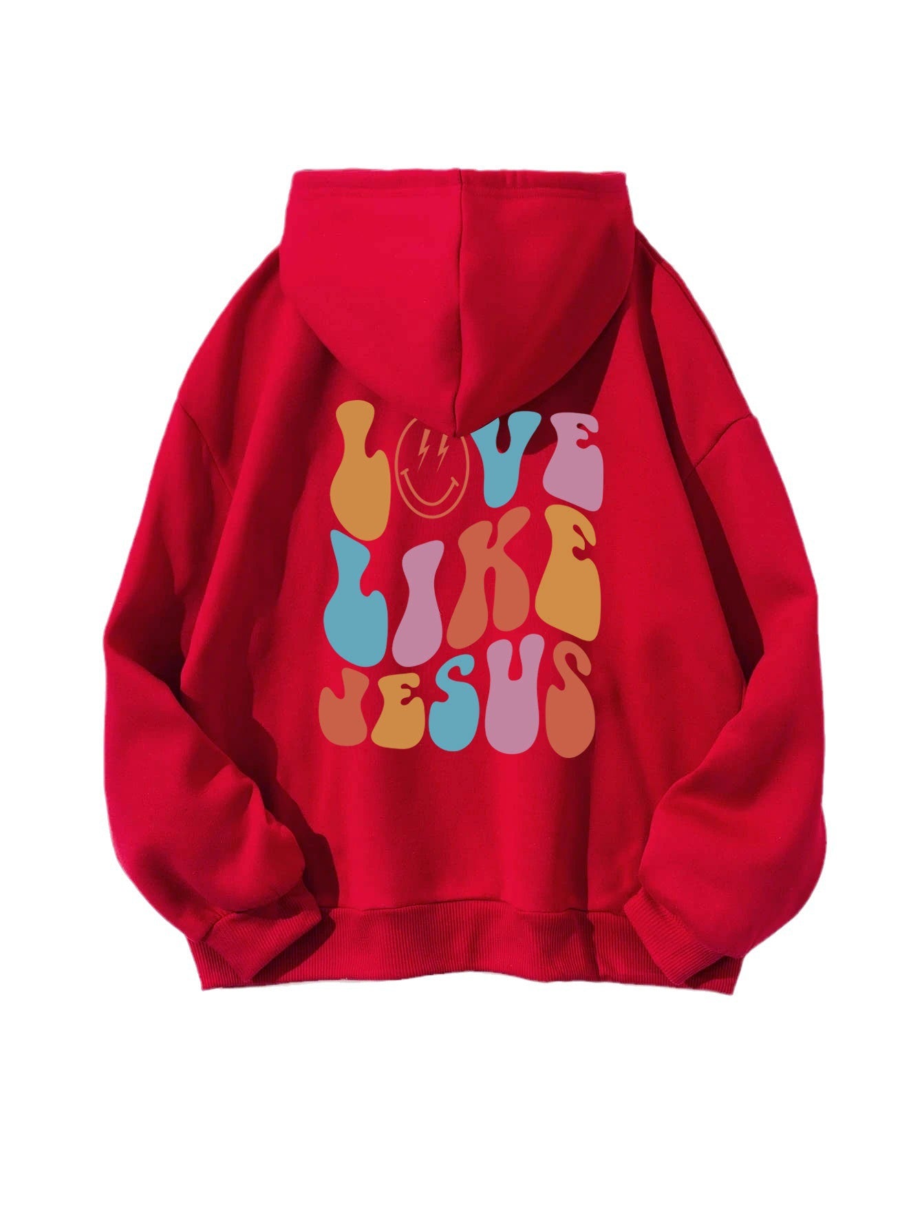 Cozy Streetwear Letter Print Brushed Hoodie with Pocket