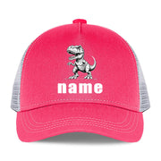 Custom Name Dinosaur Design Baseball Cap – Adjustable Outdoor Sports Hat for Boys and Girls