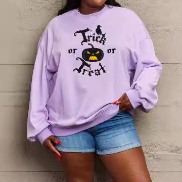 Women's Printed Long Sleeve Loose Sweatshirt