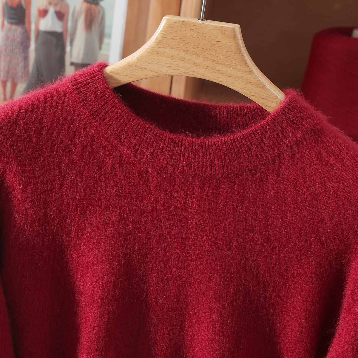 Half Height Round Neck Mink Fleece Fashionable Soft and Versatile Women's Fleece Sweater
