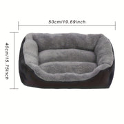 Comfortable Pet Bed Sofa for Large Dogs & Cats - Plush Black Rectangular Bed with Non-Slip Design, Plush Polyester Fabric for Cozy Naps & Restful Sleep, Cozy Bedding for Pets,