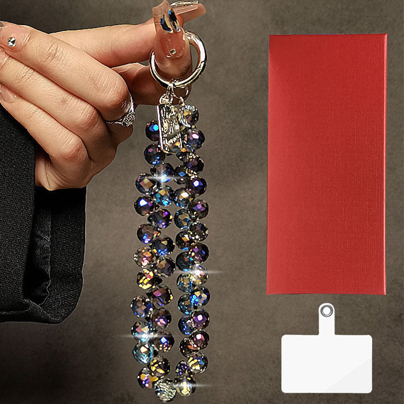 Sparkling Crystal Lanyard with Acrylic Keychain and Transparent Pads