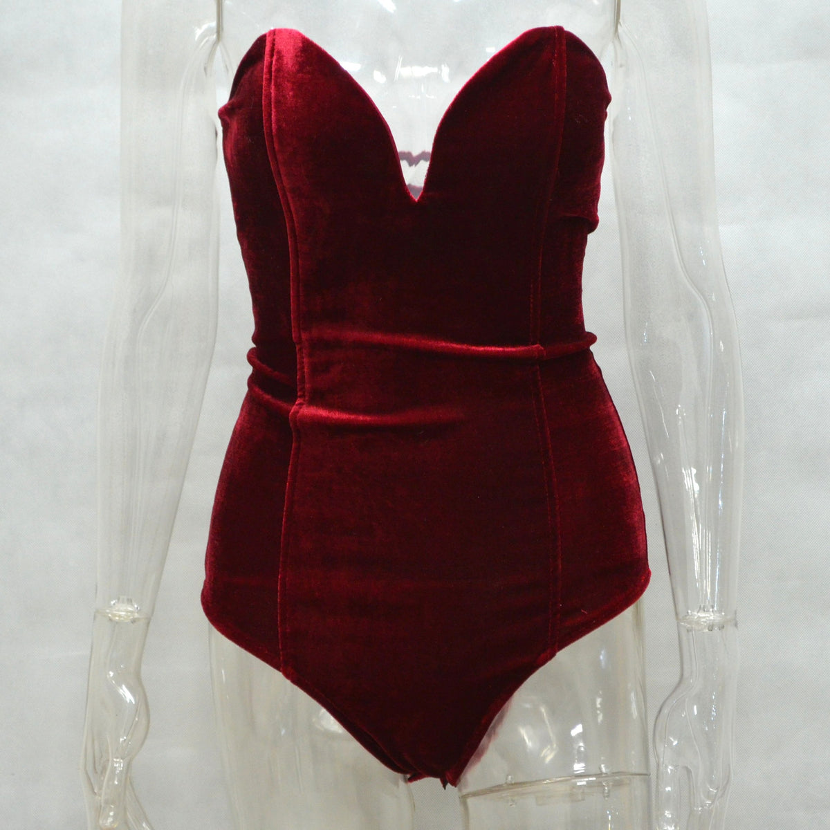 Gold velvet sexy tube top opensuit