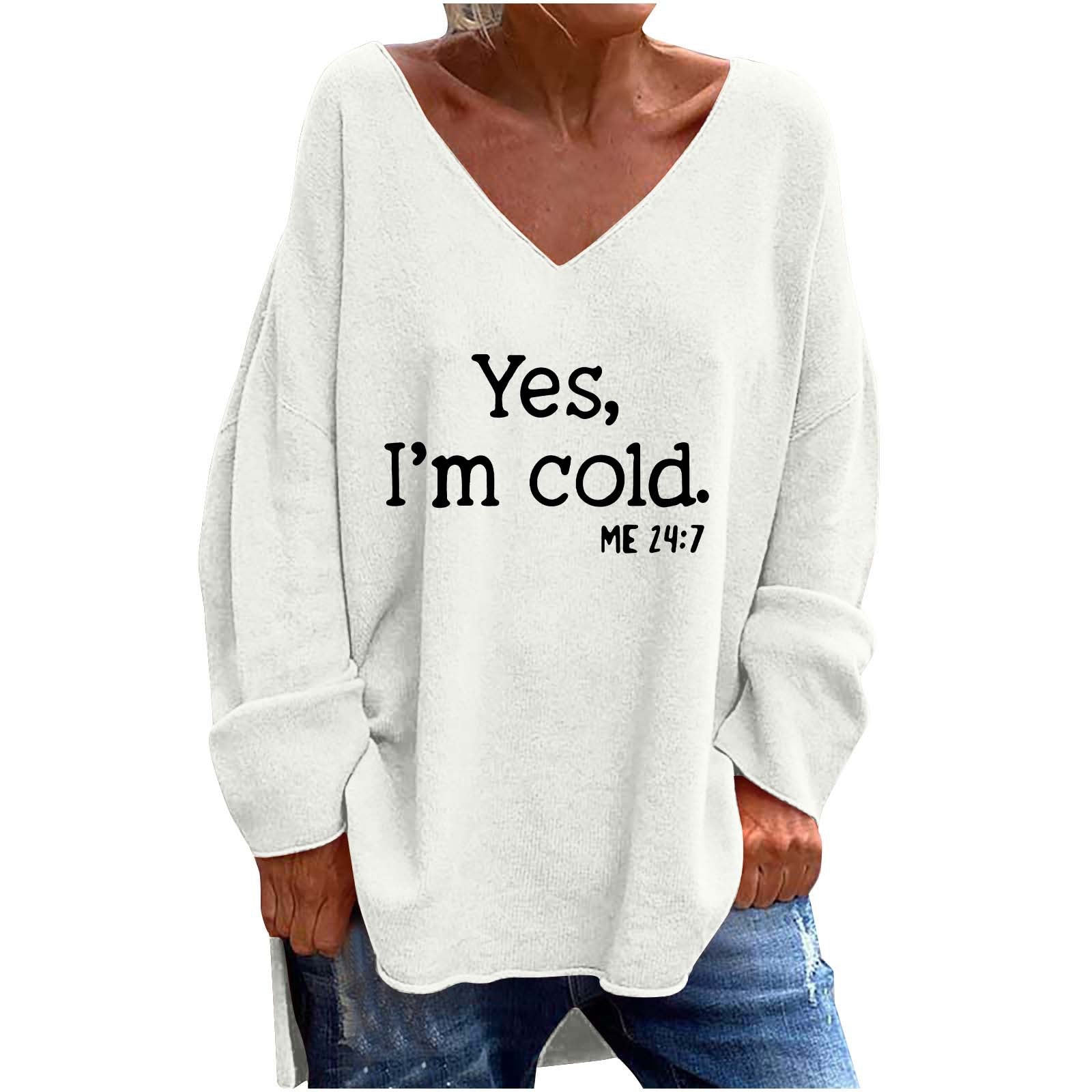 Women's V-Neck Loose Casual Long Sleeve Top