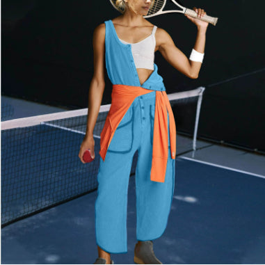 Women's Casual Sleeveless Pocket Jumpsuit