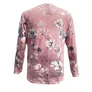Vintage Floral V-Neck Long Sleeve Top