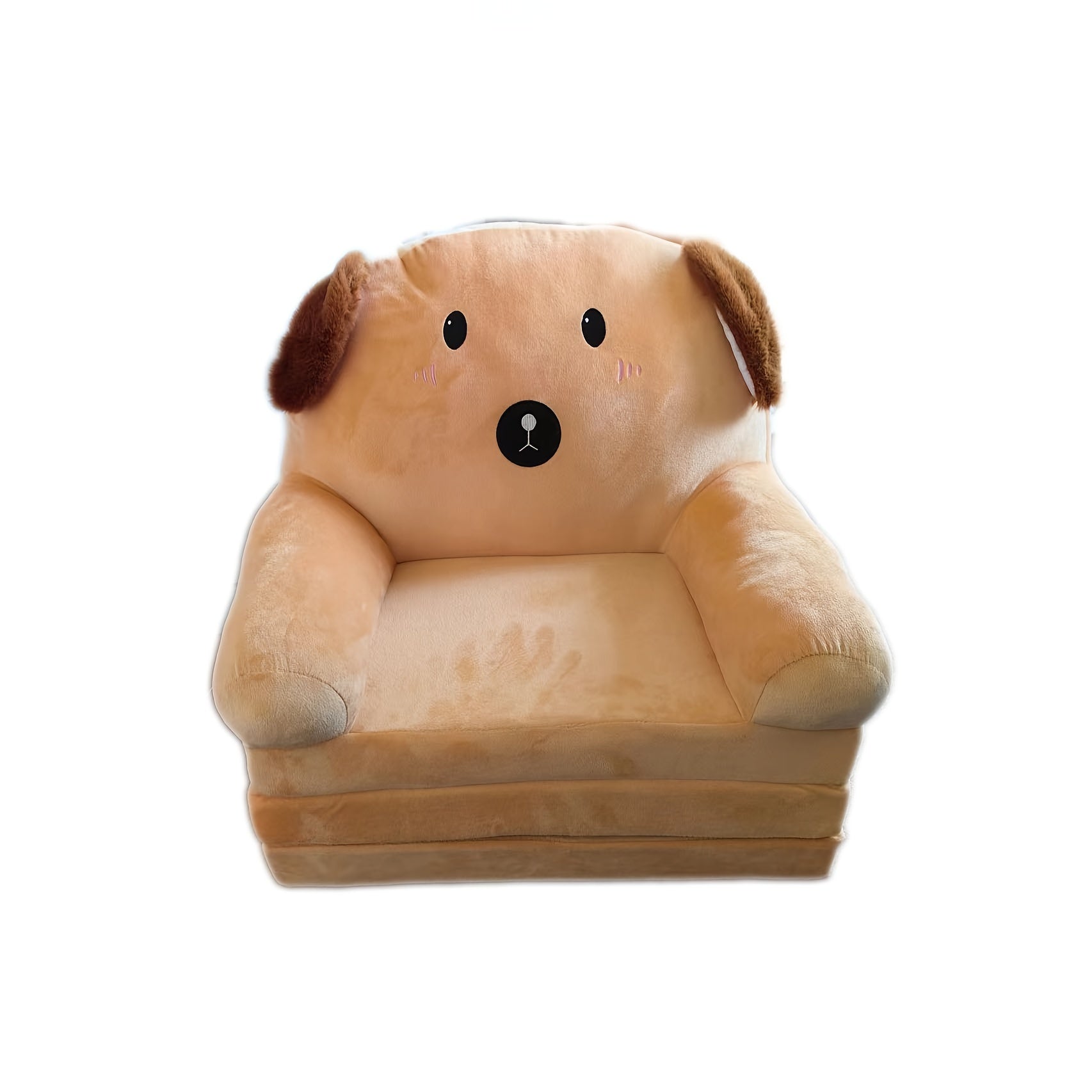 Children's Foldable Plush Sofa with Pillow – Flip‑Top Reclining Seat, Removable Washable Cover