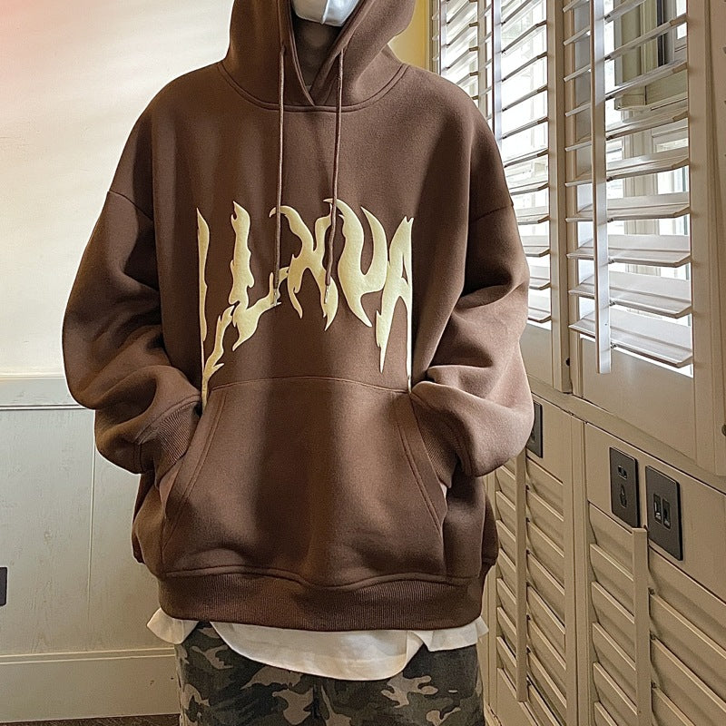 Men's Casual Long Sleeve Loose Pullover Hoodie