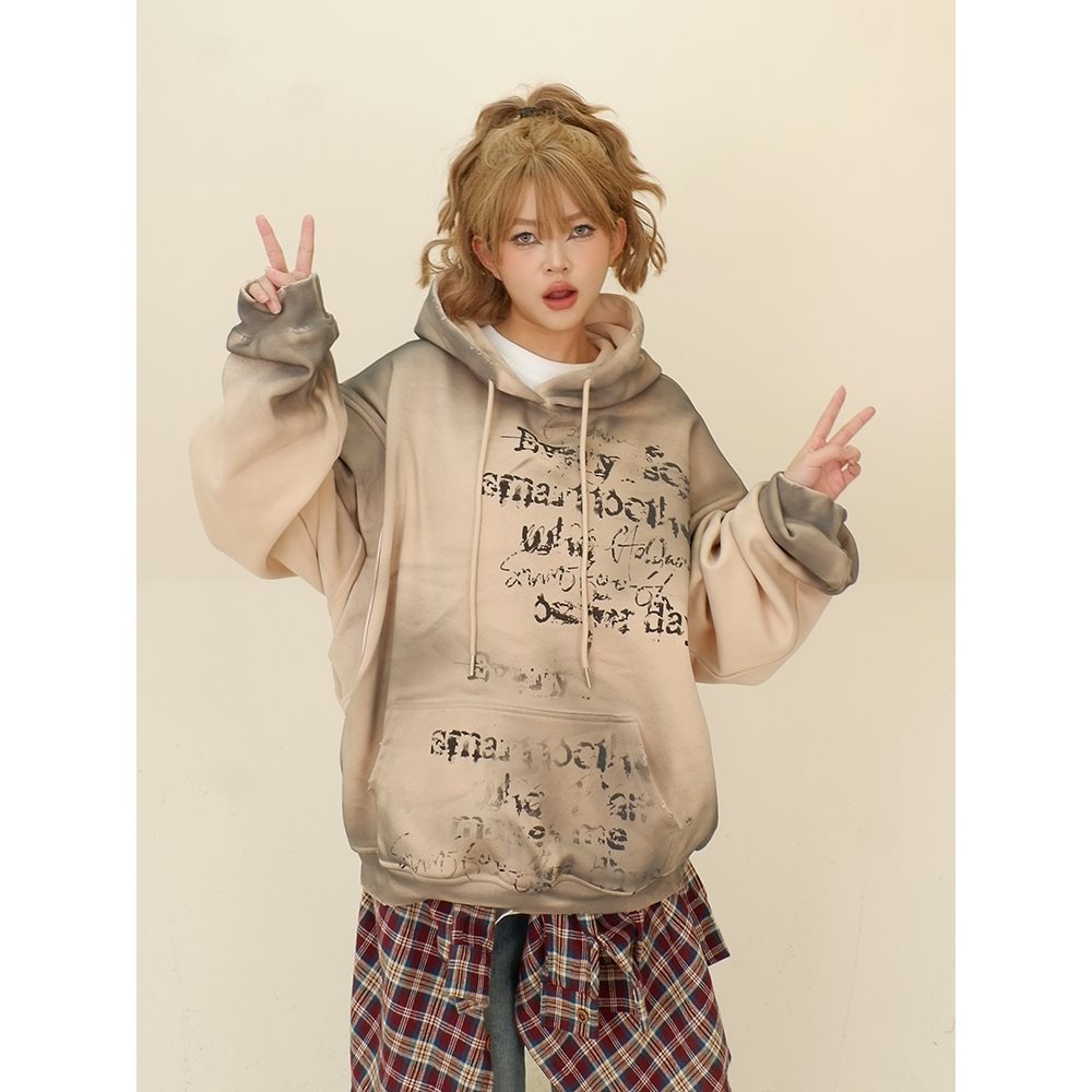 Women's Layered Hooded Chenille Sweater Loose Pullover
