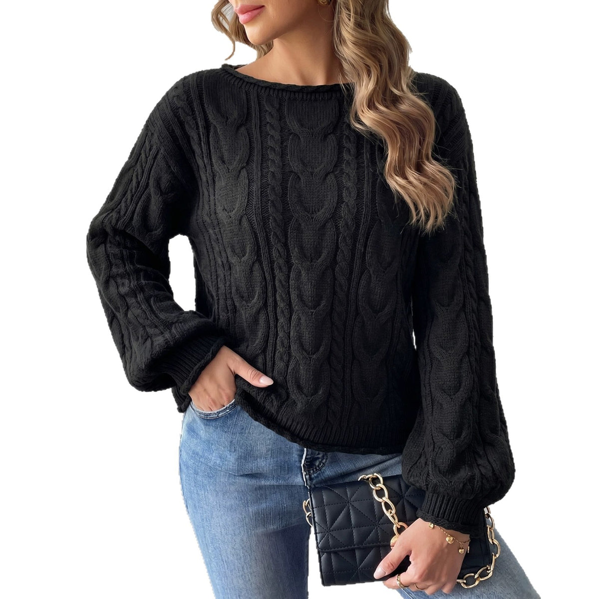 European and American Womens Tops Knitted Sweaters