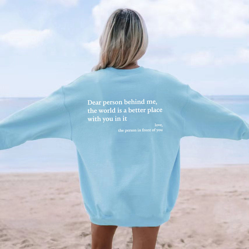 Women's Cozy Fleece-Lined Slogan Crewneck Sweatshirt