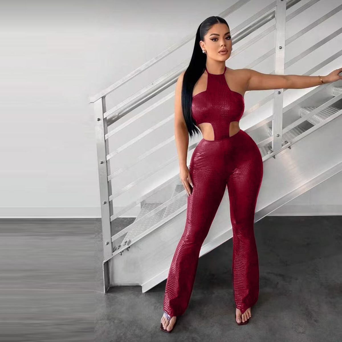Trendy Halter Backless Jumpsuit for Women