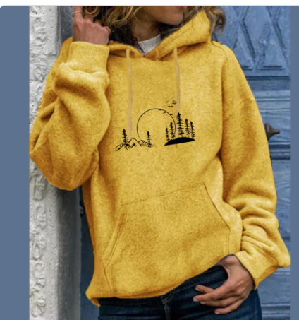 Casual Solid Color Loose Pullover Hoodie for Students