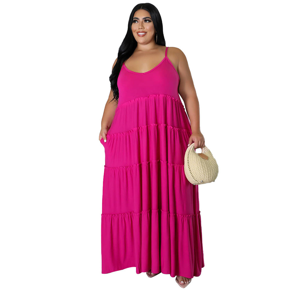 Color-added Amazon Cross-border Supply Strapless Long Doll Dress