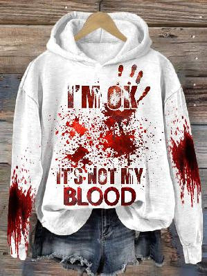 Women's 3D Letter Printed Loose Pullover Hoodie