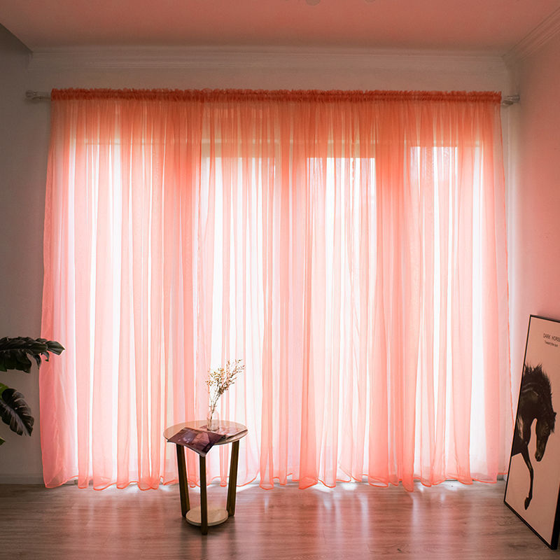 Simple and Modern Balcony Solid Color Gauze Curtain