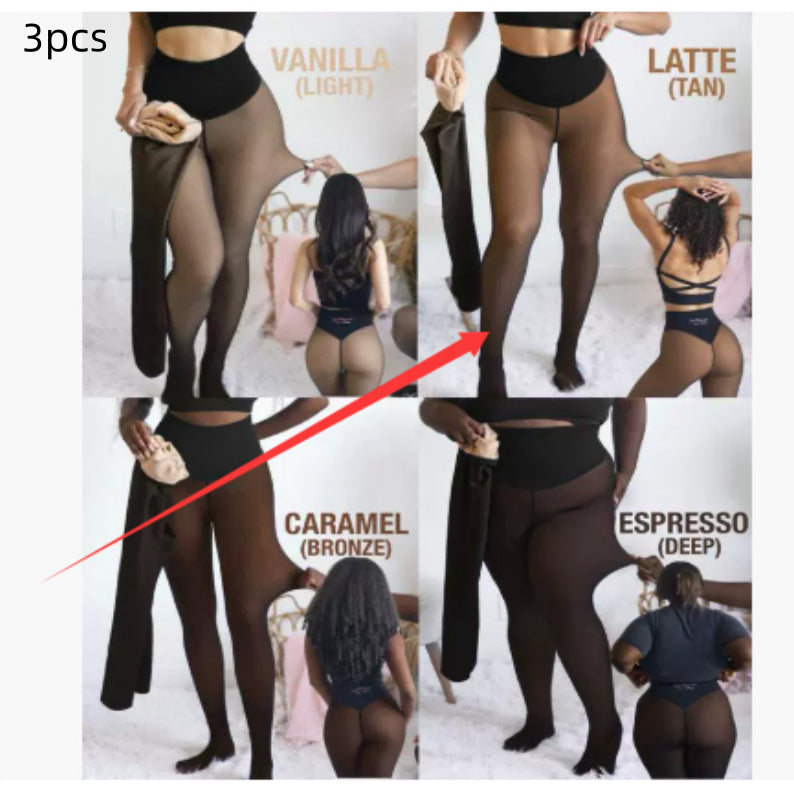 Winter Warm Translucent Fleece-Lined Shaping Leggings
