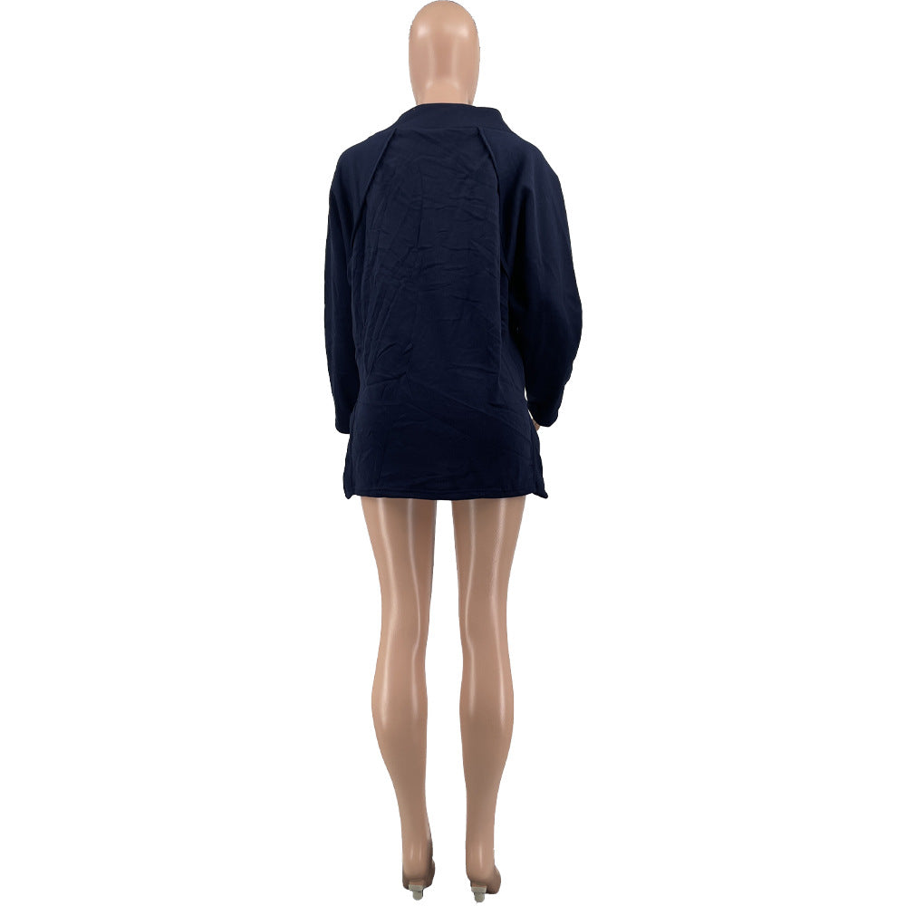 Casual Deep V-Neck Loose Pocket Sweatshirt for Women