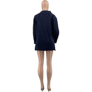 Casual Deep V-Neck Loose Pocket Sweatshirt for Women