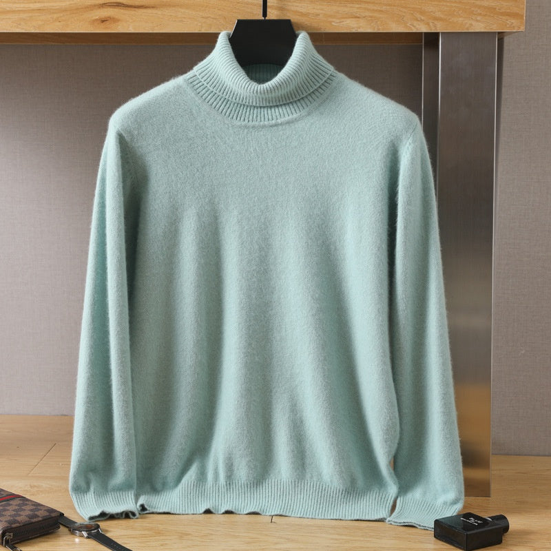 Men's Cozy High-Collar Solid Pullover Sweater