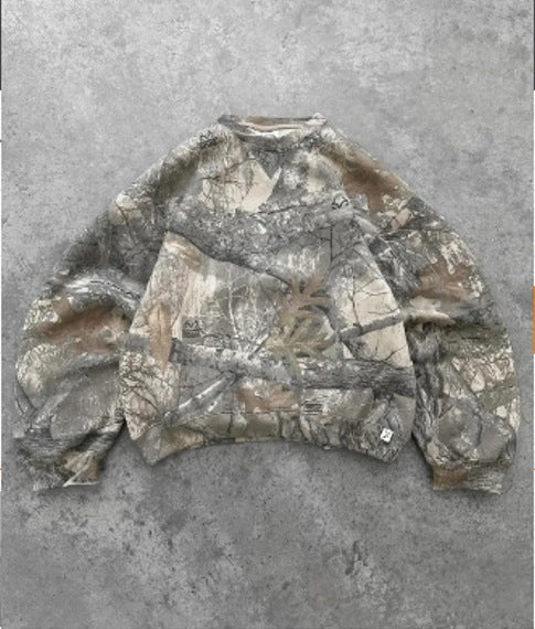 Women's 3D Branch Print Drop-Shoulder Pullover Sweater