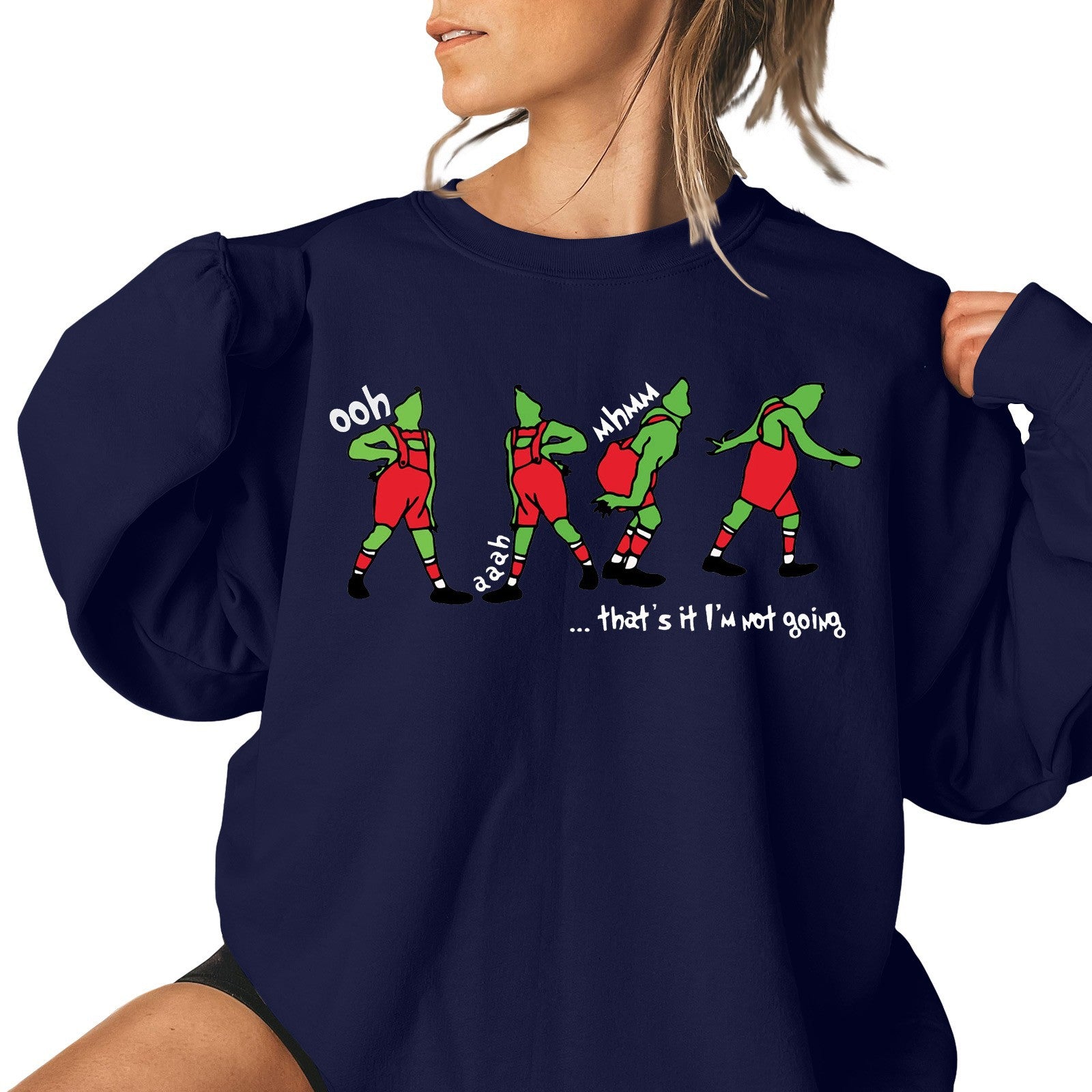 Festive Christmas Print Casual Sweatshirt for Women