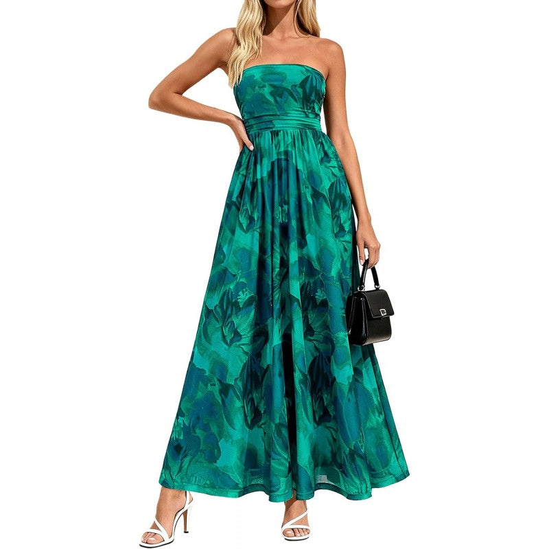 Vintage Womens Fashionable Strapless Dress