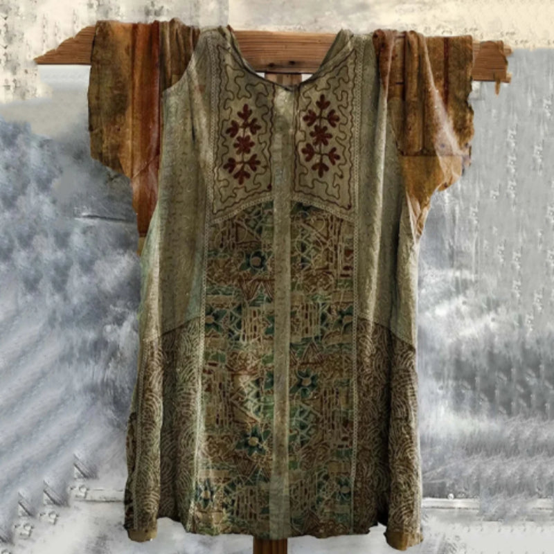 Boho Vintage Linen-Cotton T-Shirt – Light Breathable Summer Top