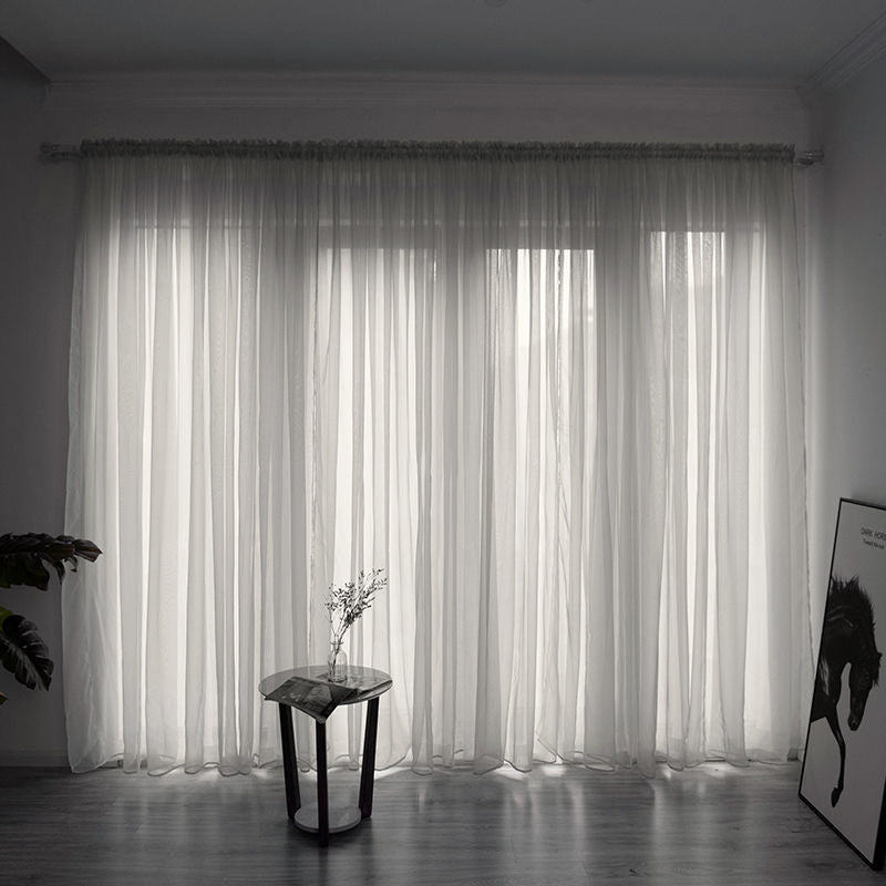 Simple and Modern Balcony Solid Color Gauze Curtain