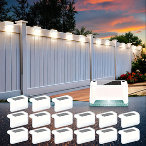 16pcs Solar Outdoor Step Lights, Solar Fence Lights, Outdoor Table Lamps, Solar Deck Lights, Solar Ground-mounted Lights, Solar Fence Staircase Lighting, IP44 Waterproof, Suitable for Fences, Steps...