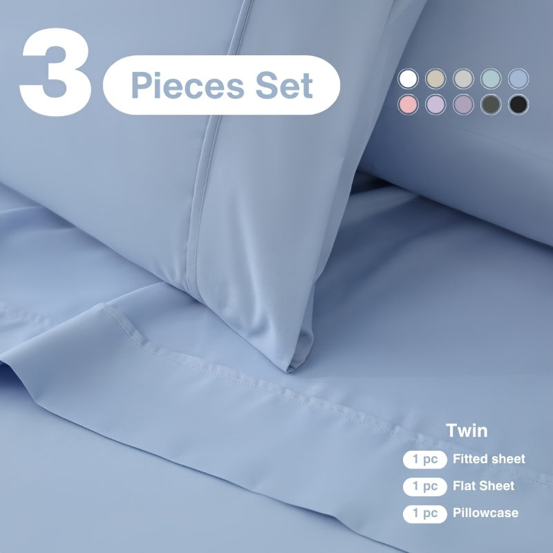 3/4pcs 18 Inch Extra Deep Pocket Bed Sheets Sets, Fits Deep Mattress, Breathable & Cooling Bed Sheets, Hotel Luxury Bed Sheet Set