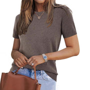 Cozy Fall Layered Pullover Sweater – Stylish Short‑Sleeve Comfort