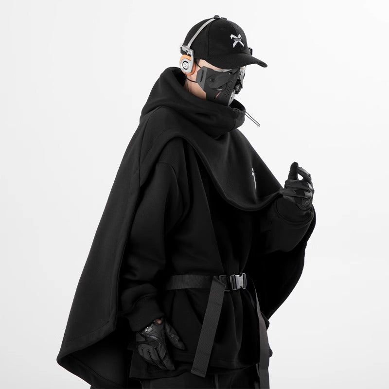 Men's Retro Mechanical Turtleneck Cape Sweater