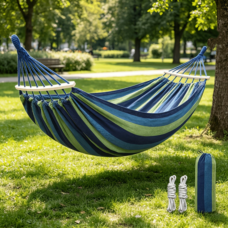 1pc Outdoor Patio Hammock, Made of Extra-large, Thickened, Wear-resistant, and Breathable Fabric, Comes with Two Reinforced Ropes. Suitable for Outdoor Patios, Leisure, Camping Parties, Team-building, and Naps. The Patio Hammock Provides Users