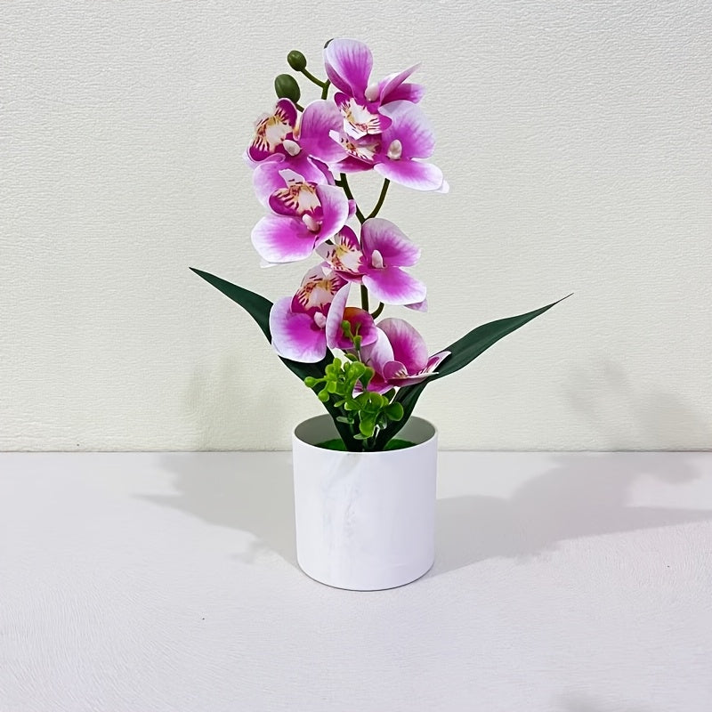 Artificial Orchid Bonsai Plant with Pot – Decorative Chinese‑Style Artificial Flowers