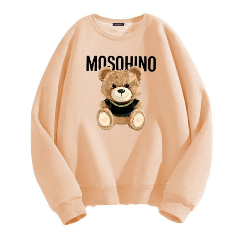 Cute Bear Print Couple Hoodie Matching Sweatshirt